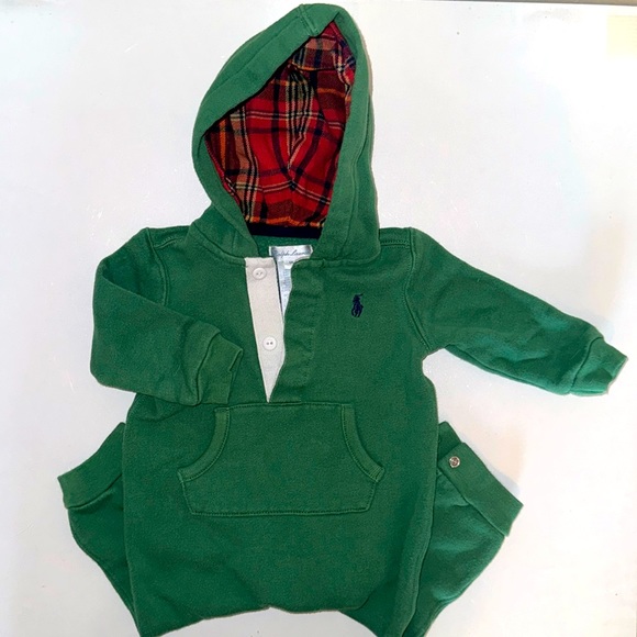 Ralph Lauren Children’s wear Hooded Fleece Playsuit - Picture 1 of 5